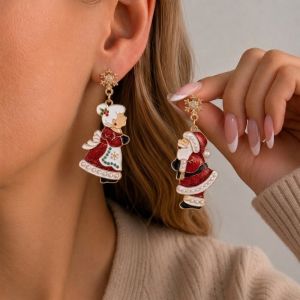 JVKISX Elk Christmas Earrings Santa Claus Grandpa Santa Claus Dangle Earrings Reindeer Charm Grandma Christmas Jewelry Christmas Gift