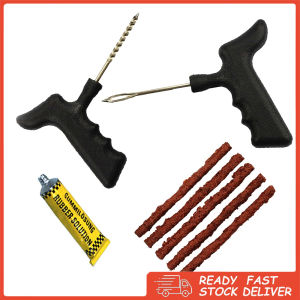 8pcs Tubeless Tire Repair Kit for Car Motorcycle and Electric Scooter Tire Patch Exterior Puncture Tool with rubber solution glue