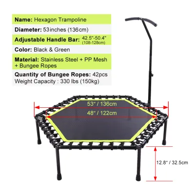 OneTwoFit Trampoline Tấm bạt lò xo Nhiều phong cách với Tay cầm có thể điều chỉnh sàn nhún