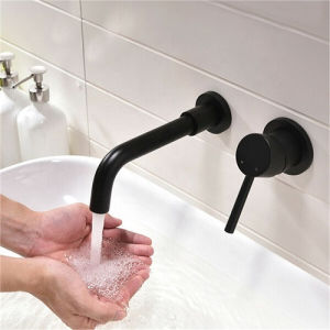 Vòi Lavabo Đen Nóng Lạnh Âm Tường vòi rủa tay màu đen - hàng cao cấp