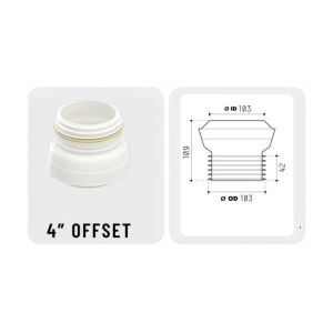 OFFSET TOILET WASTE PAN CONNECTOR 4" STRAIGHT / 4" X 1" / 4" X 2" (100 MM) WC CONNECTOR PENYAMBUNG PIPE MANGKUK TANDAS