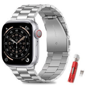 Stainless Steel Strap for Apple Watch Ultra 3 2 1 Bands 49mm 45mm 44mm 41mm 40mm 42mm 46mm Metal Band Luxury Strap Accessories for lWatch Series 11 10 9 8 7 6 5 4 3 Series SE3 SE2 SE