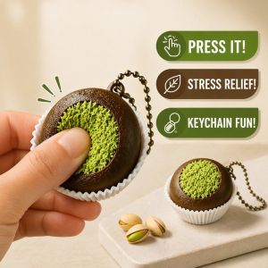 Fidget Clicker Keychain 3D Printed Cookie Charm Pocket Stress Relief Sensory Toy Bag Pendant
