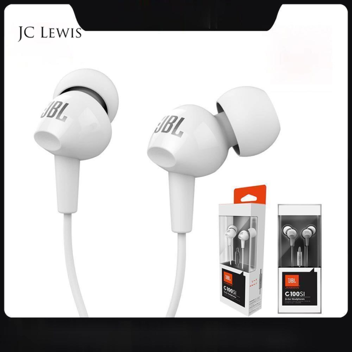 JCLewis White1 JBL Electrostatic Earbuds Headphones Wired Headset With Microphone Volume Control 1 Month Warranty Lazada PH