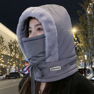 OKDEALS ผ้าฝ้ายขนเป็ด สกี Balaclava กันลม อบอุ่นและอบอุ่น หมวกอุ่นๆ ฤดูหนาวในฤดูหนาว กันฝุ่นกันฝุ่น หมวกป้องกันหู ใช้ได้ทุกเพศ