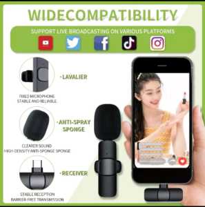 MIC HP VLOG YOUTUBER PORTABLE MIC FOR IPHONETPYE MICRO SMARPHONE CONDENSER