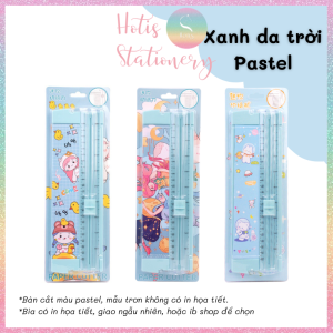HOTIS 10 MÀU - Bàn cắt giấy mini A4 có thước gấp 27x8.5cm - Nhiều màu