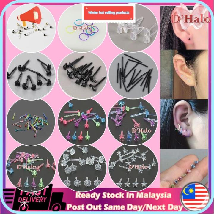 HOT SALE 【Ready Stock】HA12 Anti Allergy Plastic Ear Sticks Ear Stud