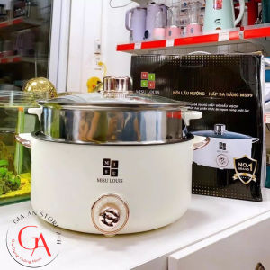Nồi Lẩu Điện Đa Năng Cao Cấp MISU LOUIS Dung Tích 4L Chống Dính Đường Kính 28cm Có Xửng Hấp Inox