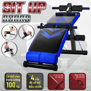 (ẢNH THẬT & VIDEO)BG - Ghế tập bụng cong muse mẫu 118 BLUE có chốt gập hỗ trợ tập bụng gấp gọn