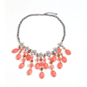 OEUVR Alloy Woven Tassel Necklace Charm Rhinestone Geometric Earrings Fashion Inlaid Gemstone Womens Jewelry Set Wedding