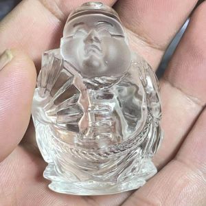 Natural transparent white crystal rich decoration