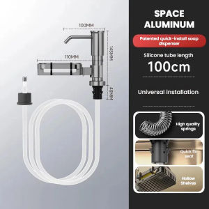 Space aluminum soap dispenser Press for detergent sink Kitchen Soap Dispenser Universal dish washing basin soap quick loading press
