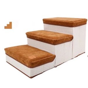 HongKong60บันไดสัตว์เลี้ยง บันไดสุนัข แบบพับได้ พกพาสะดวก เปิดเก็บของได้ บันไดหมา บันไดขึ้นเตียง บันไดสำหรับสุนัขเล็ก