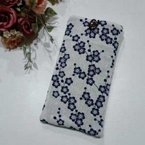 ซองใส่มือถือ/ซองแว่นตา/แบตสำรอง ผ้าฝ้าย/ผ้าคอตตอน ติดกระดุมกะลา