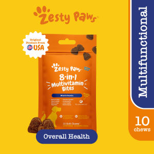 Zesty Paws 8-in-1 Multivitamin Bites for Dogs - Chicken Flavor (10 Soft Chews) (EXP:03 2027)