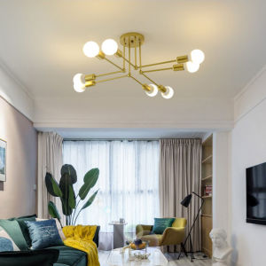 YHLAMP Nordic Bedroom Ceiling Light Modern Minimalist Led Room Living Room Light Creative Home Ceiling Chandelier