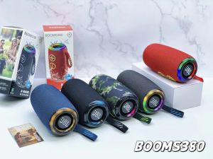 ลำโพงบลูทูธ รุ่นBOOMS380 พกพาง่าย เสียงแน่น รองรับAUX TF USB ปรับ/ปิดไฟได้ IPX6 เพิ่ม/ลดเสียงได้
