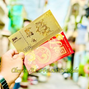 LOT 5 Tờ Tiền Kỉ Niệm Hình Con Rắn Tỵ Macao Mệnh Giá 100 Patacas Có Bảo An Siêu Vip Lì Xì Tết 2025