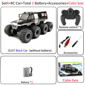 RC Amphibious Remote Control Car  Waterproof 2.4 GHz Remote Control Boat for Kids  All Terrain RC Stunt Car Off Road 8WD Remote Control Vehicle Water Beach Pool Toy