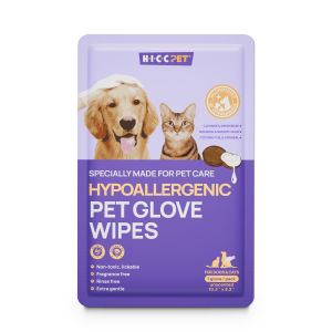 【TOP SELLING】HICC PET Deodorizing Pet Glove Wipes No Rinse Cat&Dog Cleaning Wipes 20pcs (2023 U.S. Pet Business Winner)