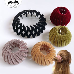 Jepit Rambut Ponytail Premium Beludru Korea iKat Birds Nest Wanita Scrunshie JPT19