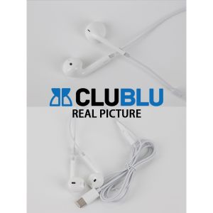 -CLUBLU- Tai Nghe Có Dây Mic Trắng Half-in-ear Nhét Tai Hai Tai Stereo Chất Lượng Cao Phụ Kiện Điện Thoại Gaming