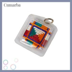[Cumarba] Tibetan Tangka Green Tara Buddhism Keychains Small Pendants Pocket Fengshui Key Chain Decoration