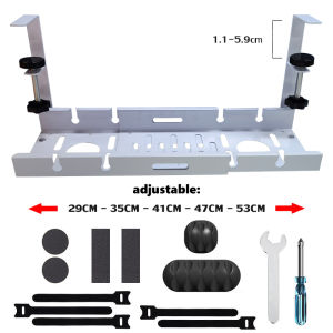 Extendable Under Desk Cable Management Tray/Cable Organizer Under Desk Cable Management Organizer Basket Tray Box No Drill Required