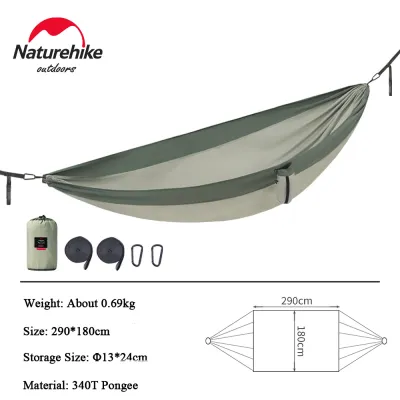 Naturehike Hammock Duyan Outdoor Camping Hiking Double Foldable anti-rollover Hammock Travel Hammock Portable Max load bearing 180KG