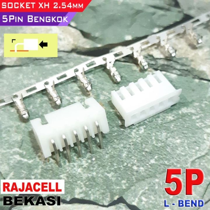 Socket Connector Molex XH 5P 5 Pin Bengkok Pitch 2.54mm Soket Konektor ...