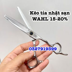 WAHL Kéo tỉa nhặt sạn cao cấp WAHL 15-20% Thép Nhật S440C - 6 inches lưỡi tăng tỉa dáng W sắc bén không gỉ độ cứng trên 62HR thiết kế tay cầm thuận tiện