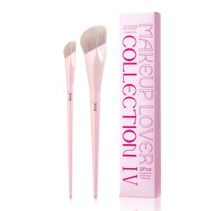 Jessup Foundation Brush and Concealer Brush Pink Makeup Brushes Set 2Pcs Premium Synthetic Face Brushes Makeup  T4972026