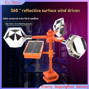 Solar reflection ultrasonic bird repellent device wind 360 degree rotating garden vegetable field bird repellent device