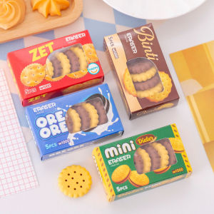 Gratis Semua - Penghapus Cookies 5 in 1 / Biskuit Eraser Bentuk Lucu