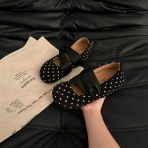 Free Shipping Polka Dot Flats For Women New Spring And Autumn Styles Shallow-Toe Soft-Soled Ballet Flats Gentle And Versatile Suitable For Everyday Wear
