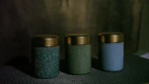 กล่องยาแบบพกพาที่ปิดสนิท ขวดยาเซรามิกขนาดเล็กแบบพกพา กล่องเก็บผงยาอันมีค่า