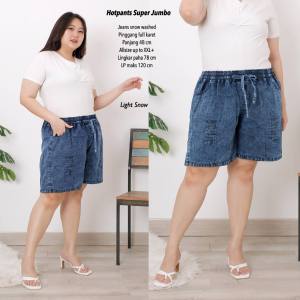 Celana Pendek Jumbo Denim XXXL Lani Hotspants Jeans Polos Kancing Celana Santai Dewasa