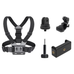 Holder HP Chest Strap Tali Dada Pegangan Handphone & Mount Kamera Body Belt Clip Clamp 360 Go Pro CAM Dudukan Smartphone Gantungan Elastis