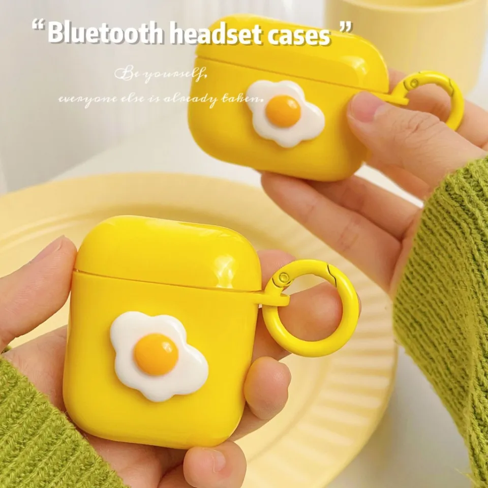 Cute Cartoon Yellow Egg Earphone Case AirPods 1/2/3/Pro Case Anti