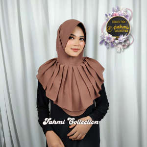 Kerudung Hijab Instant 2 Layer Bahan Ceruty Bebydol Softped Antem Tali di Leher