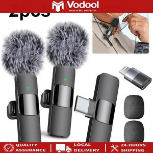 【Free Shipping】 Bluetooth Wireless Lavalier Microphone with Noise Cancelling Feature Compact Portable Audio Mic for Video and Podcasting