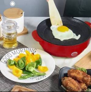 Chảo Nướng Điện Chống Dính Mini 26cm Chiên Xào 2 Nấc Nhanh Chậm Ngắt Điện An Toàn Công Suất Lớn Nóng Nhanh Không Khói
