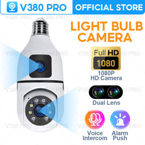 V380 PRO Dual cameras cctv connect cellphone cctv with audio and speaker baby monitor ip security cameras wifi cctv light bulb connect to cp cctv bulb camera 360 rotation wireless led bulb with cctv camera 360 smart cctv