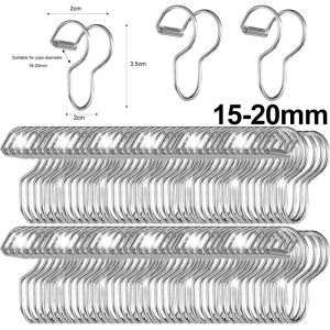 30Pcs Stainless Steel Hanger Coat Rack Windproof Buckle Anti-Slip Anti-Falling Clip Hook Suitable for Pipe Diameter 18-26mm
