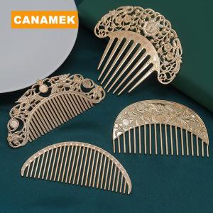 【CANAMEK】 Chinese Hairpin Retro Hair Comb Hanfu Dish Hairpin Hair Ornament Hollow Carved Hair Comb Exquisite Hair Accessories Gifts
