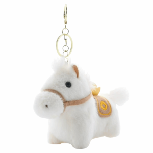 HUIHEYU Mascot Dolls Yuanbao Pony Pendant Cute Creative Stuffed Animal Keyring Funny Good Luck Plush Horse Keychain Year of Horse