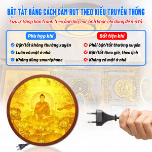 Đèn Thờ Hào Quang Phật Thích Ca In Tranh Trúc Chỉ Trang Trí Bàn Thờ Treo Cùng Tượng Phật TC-HQ-231