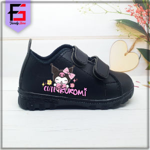 Sepatu Sneakers KUROMI Anak Perempuan Fashion Trendy / Sepatu Kets Perekat Anak Motif Cute Kuromi