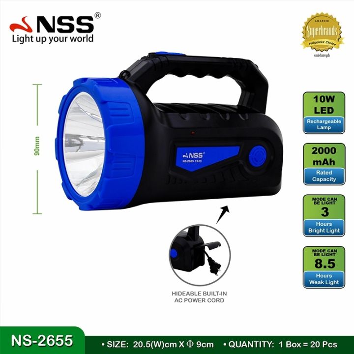 [explore] NSS Super Ultra-Bright LED Searchlight Flashlight 1000mAh ...